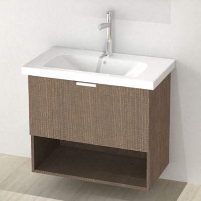 Open 32.3'' Single Bathroom Vanity with Ceramic Top