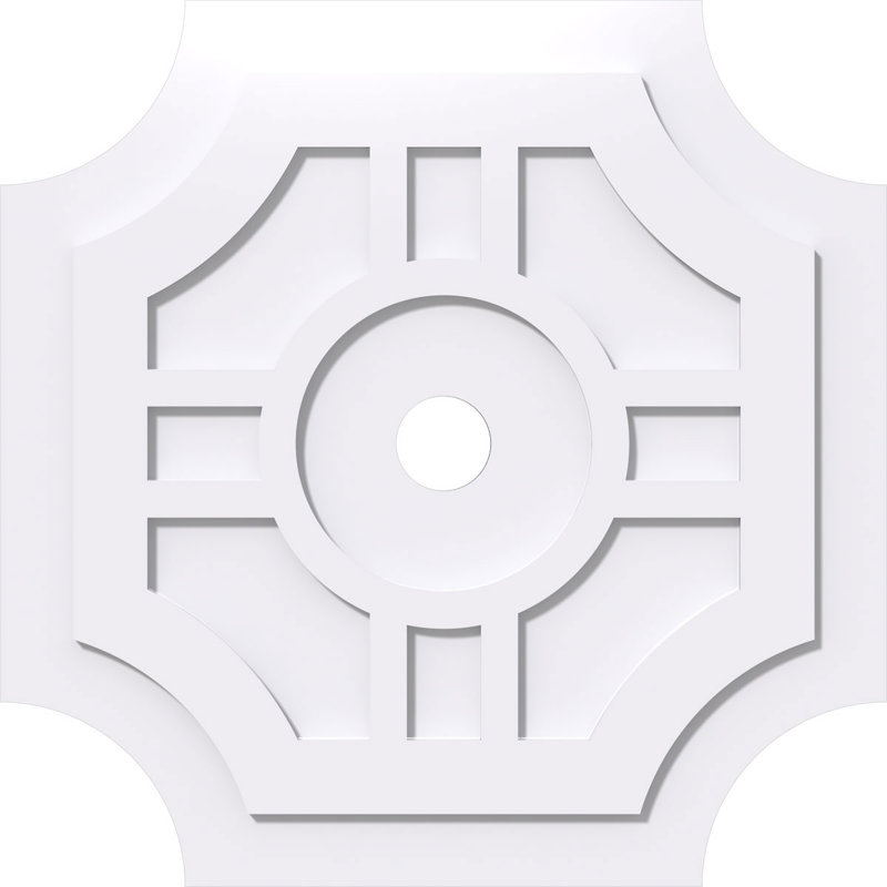 Médaillon de plafond contemporain en PVC de qualité architecturale 28 po x P 3 po x P 8 3/8 po x P 1 po