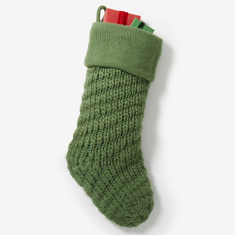 Chaussette de Noël brodée Personality, Vert