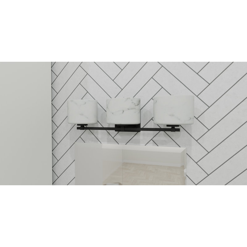 Durnin 3-Light Matte Black Bath Light