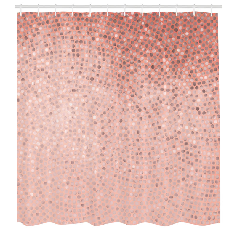 Ensemble de rideau de douche + crochets, Beige corail, 69"H x 84"W