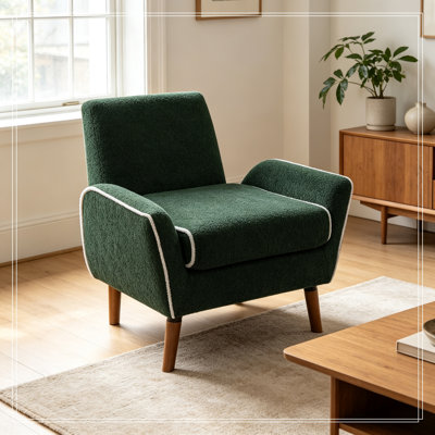 Fauteuil avec pieds en bois et assise moelleuse