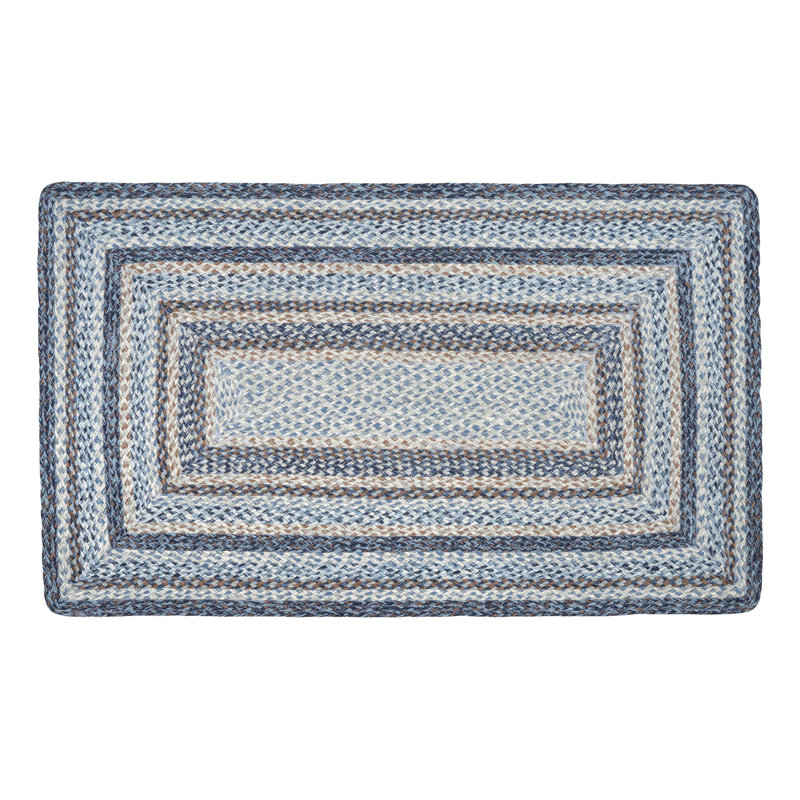  Tapis denim bleu tressé, 3 pi x 5 pi