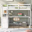 Lit mezzanine simple avec bureau et tablettes - blanc, bureau blanc de qualité robuste et tiroirs de rangement spacieux