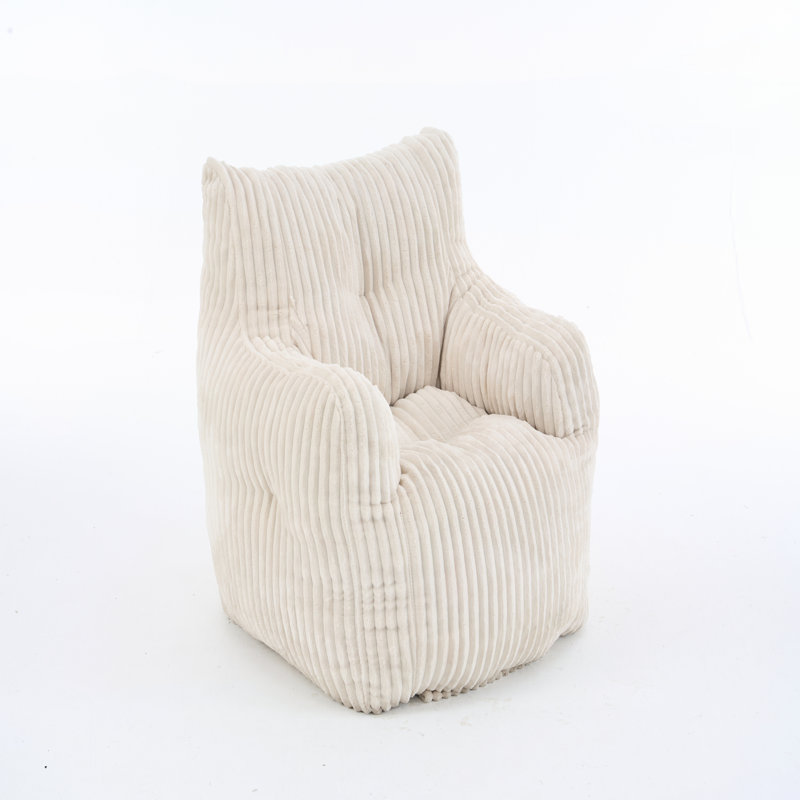 Fauteuil à billes en tissu, Velours côtelé beige