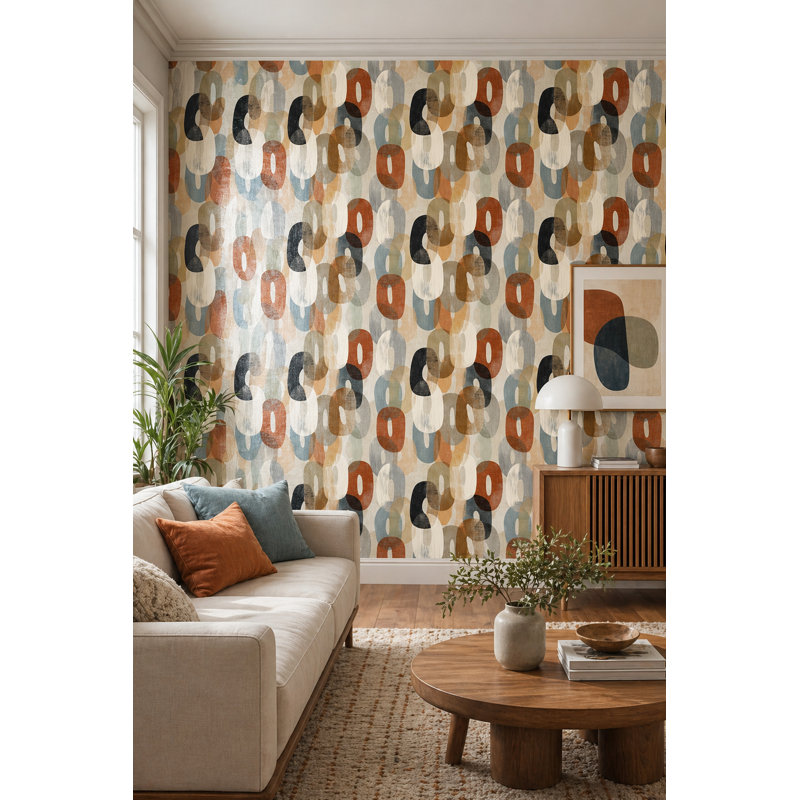 Papier peint moderne Mid Century, Texturé non collé