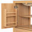 Meuble-lavabo de 30 po en grain de bois naturel avec comptoir en céramique, pieds en bois massif, portes doubles et tiroir inférieur à fermeture en douceur, tablette intérieure réglable, organisateurs de porte