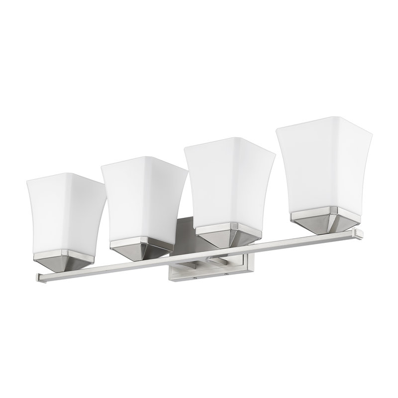 Ensemble de meuble-lavabo 4 lumières Rohrersville, Nickel brossé