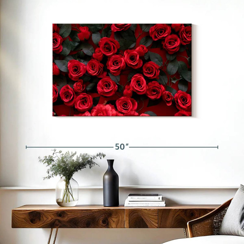 Roses rouges artificielles Harnek, H 24 po x l 36 po
