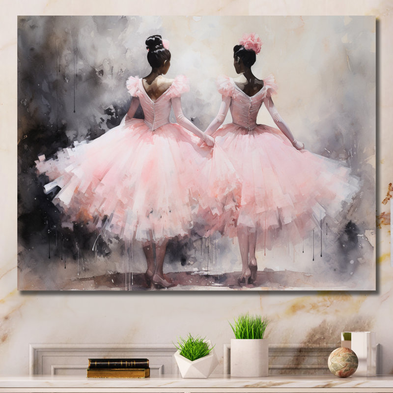 Pink Ballet Dance I, reproduction sur toile, Toile tendue, H 24 po x l 32 po x P 1 po