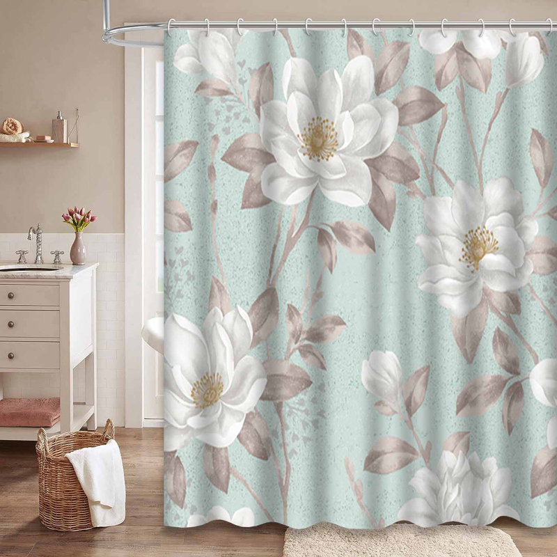 Rideau de douche bleu marine sans couture à 12 crochets, L 72 po x l 84 po