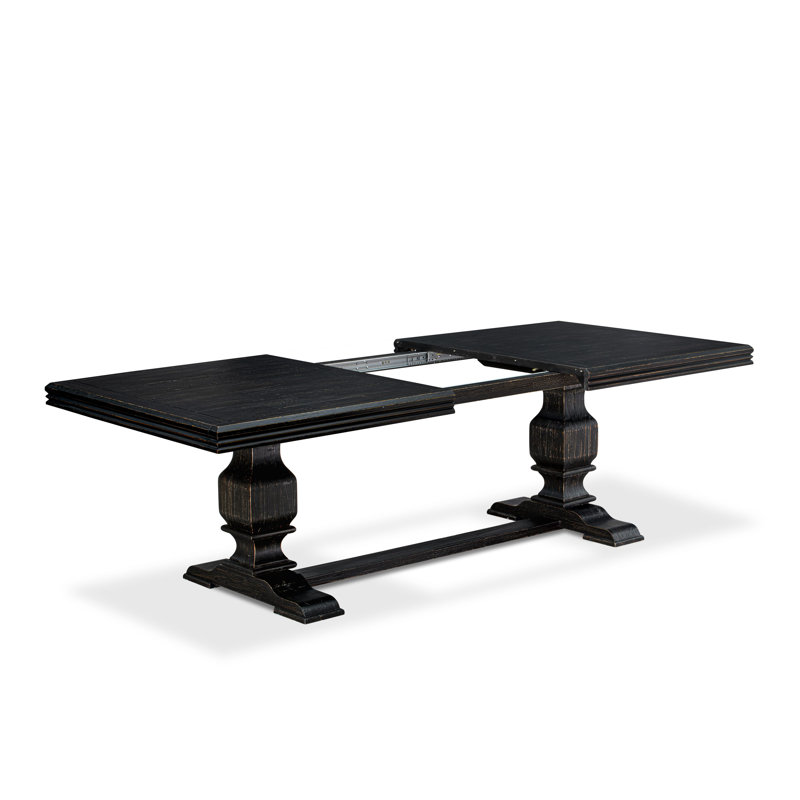 9-piece dining set consists of a dining table & 8 Light Beige Linen Fabric kitchen chairs & black legs with Button Tufted Back - Sand Blasting Black finish.