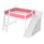 Lit mezzanine double avec tablettes de rangement et garde-robe-1526523009