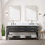 Meuble-lavabo double en chêne noir avec plateau en marbre de Carrare-1886542646-1886542634