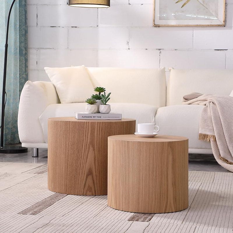 Nesting Tables, 15" H x 18.89" W x 18.89" D, Wooden Lubricious