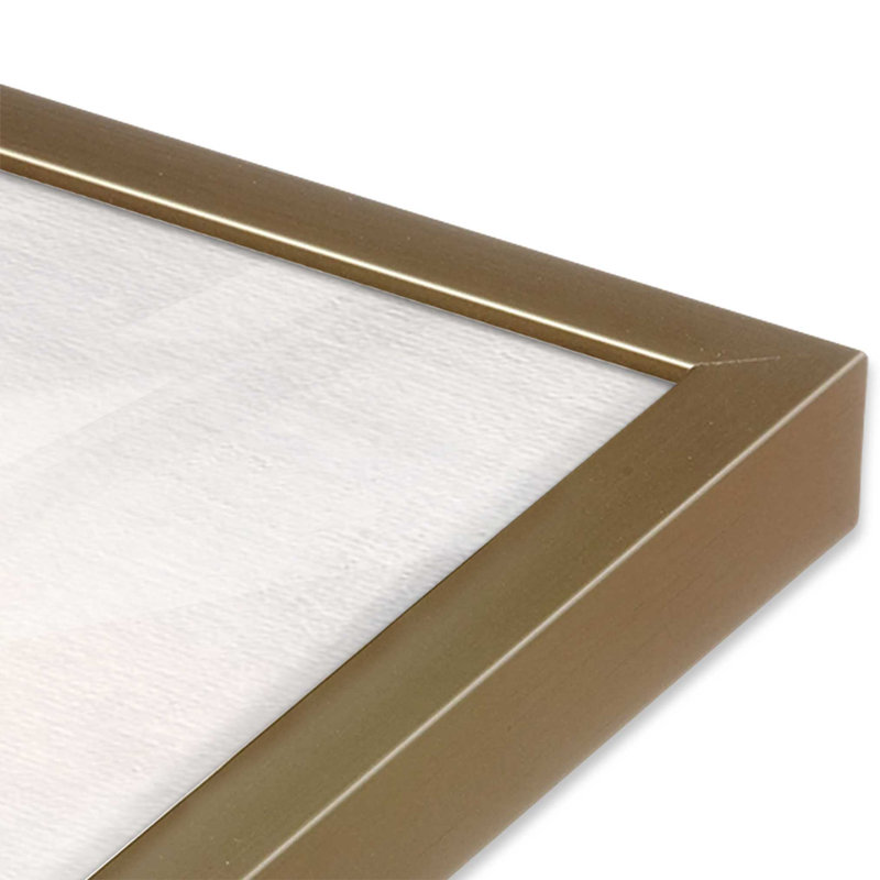 Ethereal Tide Set of 2 Print on Archival Matte Paper in Frame, Brushed Gold, 17.75" H x 17.75" W
