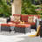 Joette 5 - Person Patio Conversation Set with Cushions-876764313