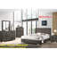 Grand lit moderne gris, tête de lit contemporaine au design épuré, mobilier de chambre à coucher, sommier non requis, lignes classiques uniques incluses-60192804