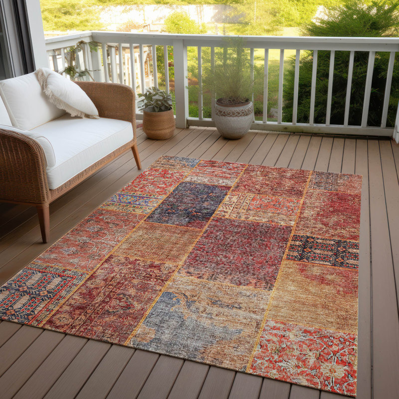 Tapis intérieur / extérieur Mcelwaney, Rectangle 2 pi 6 po x 3 pi 10 po