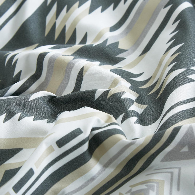 Remy Southwestern Geometric Motif Printed Microfiber Comforter Set, Queen Comforter + 6 Additional Pieces