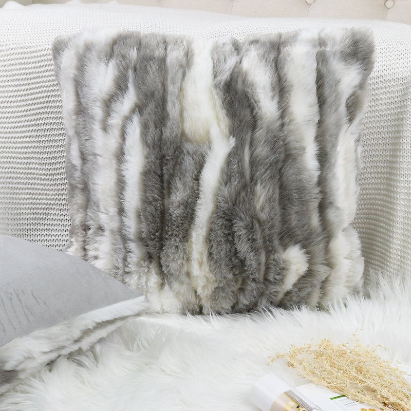 Abstract Square Cushion Cover, Grey, 66cm x 66cm