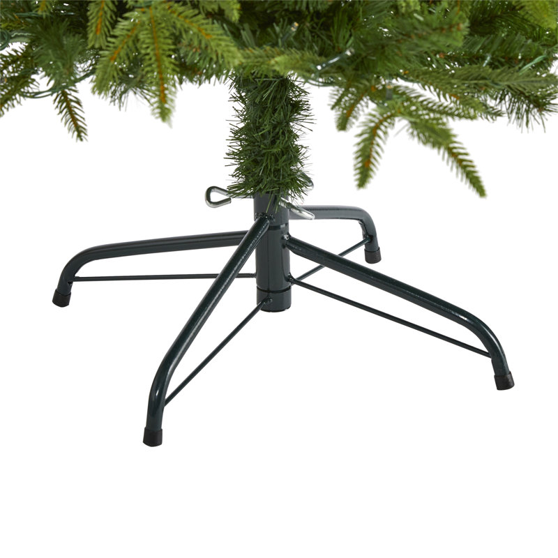 Green Lighted Artificial Fir Christmas Tree, 4' H