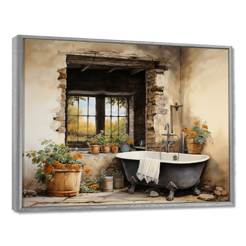 «Laundry Rustic Vibe I» - Art encadré, H 24 po x l 32 po, Encadrement argenté