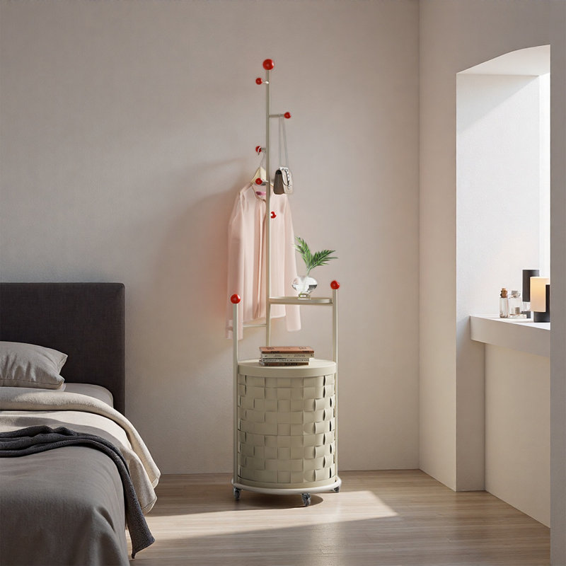 Cold Rolled Steel Freestanding Coat Rack, Crème