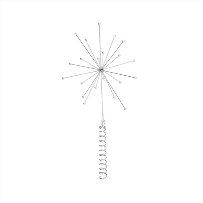 Christmas 9.45'' Metal Christmas Tree Topper, Silver