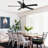 52"  Modern Black Ceiling Fan DC Motor 6 Speed with Remote Control for Living Room-1301777376