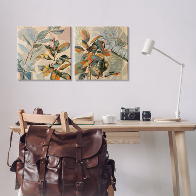 Ensemble de 2 toiles Neutral Tropical Organics, design par Dusza