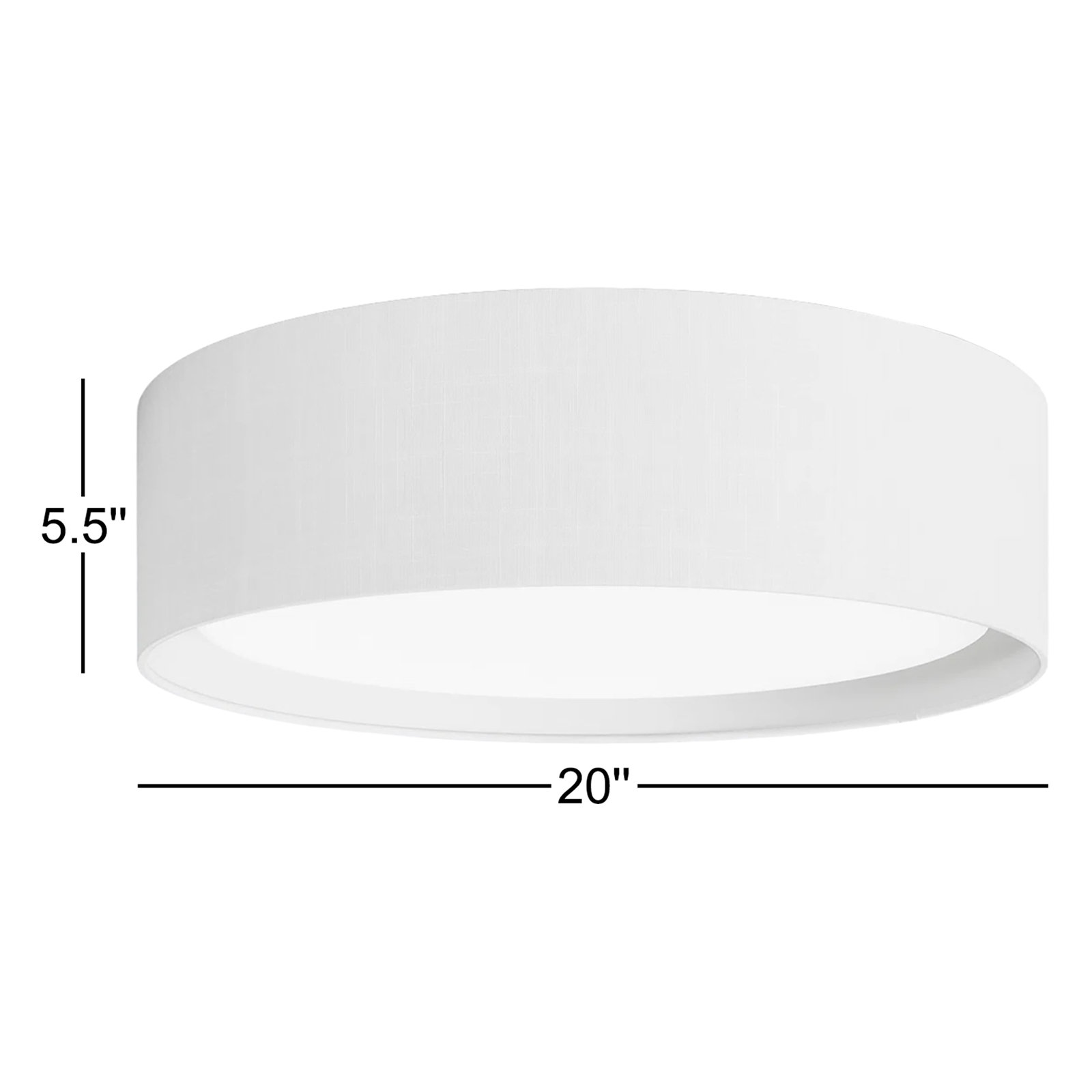 Jessalyn 1 - Light Flush Mount, White Linen, 5.5" H x 20" W x 20" D