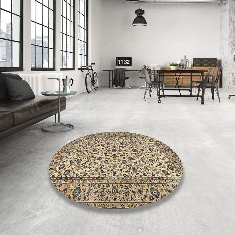 Tapis oriental crème / gris Kiri, Rond 7 pi