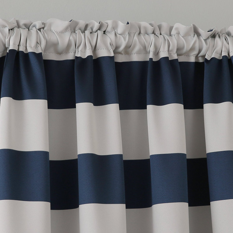 Zamudio Room Darkening Curtain Pair, Black/White, 52" W x 95" L
