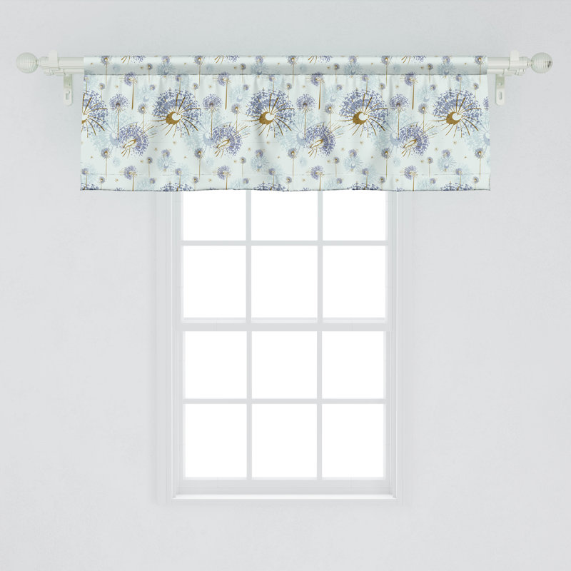 Ensemble de 2 cantonnières Ambesonne Dandelion Turquoise, L 54 po x L 12 po
