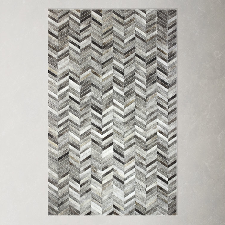 Marsha Handmade Cowhide Gray Area Rug