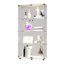 Vitrine à deux portes en verre avec 4 tablettes - lumières DEL pour le salon, la chambre à coucher, mezzanine 64,7 po x 31,7 po x 14,3 po, cadre blanc trempé et stable pour couloir