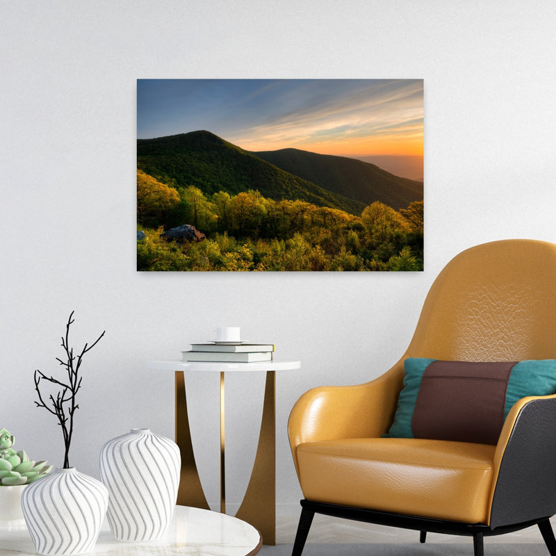 Hawksbill Summit At Sunset Shenandoah National Park Virginia USA by Chris Murray - Wrapped Canvas Print