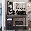 Ensemble de meuble-lavabo de 41 po avec tiroir à gauche 41 po + commode avec tabouret coussiné, 2 centrales AC + 2 USB, support pour séchoir à cheveux, très grand miroir à DEL tactile, interrupteur 3 couleurs, EPA, GCC, certificat UL-276748230