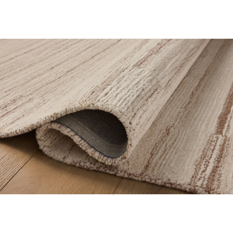 Natural Oatmeal Hand-Tufted Wool Rectangular Rug 2'3" x 3'9"