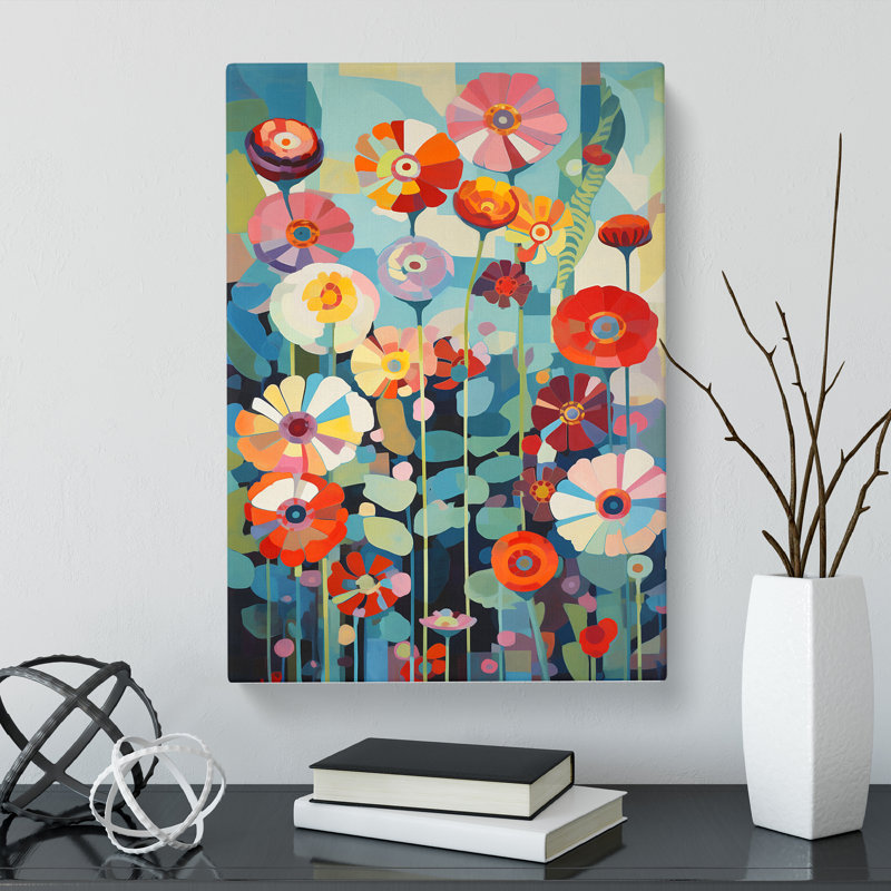 Flemingdon Flowers Orphism Style Vol.7 - Wrapped Canvas Print, 76cm H x 50cm W x 3cm D