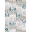 Tapis décoratif moderne à motif géométrique beige et bleu-838155066
