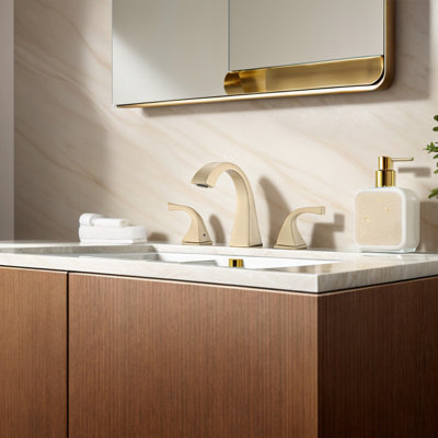 2-handle Bathroom Faucet with Drain Assembly