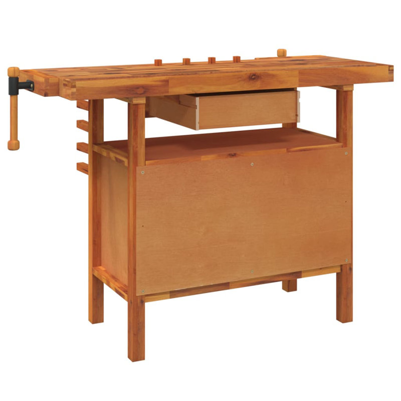 Hassiel 48.8'' W Solid Wood Top Workbench