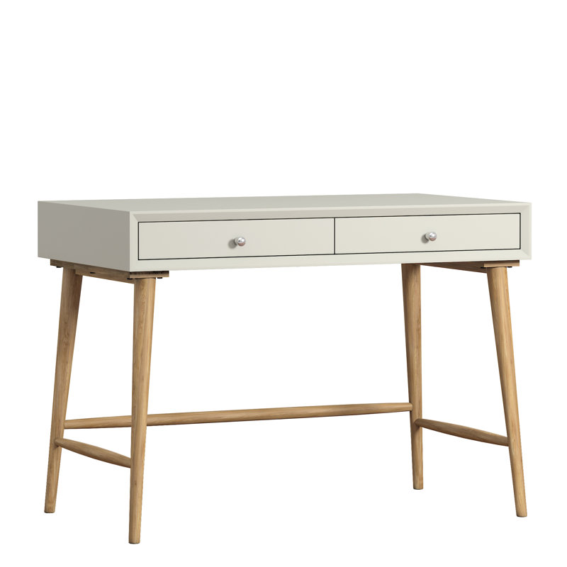 Athey Solid Wood Top Writing Desk, Silver Birch