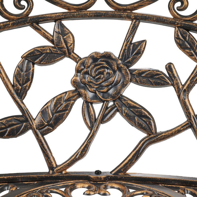  Shatley Metal Rose Garden Bench, Bronze