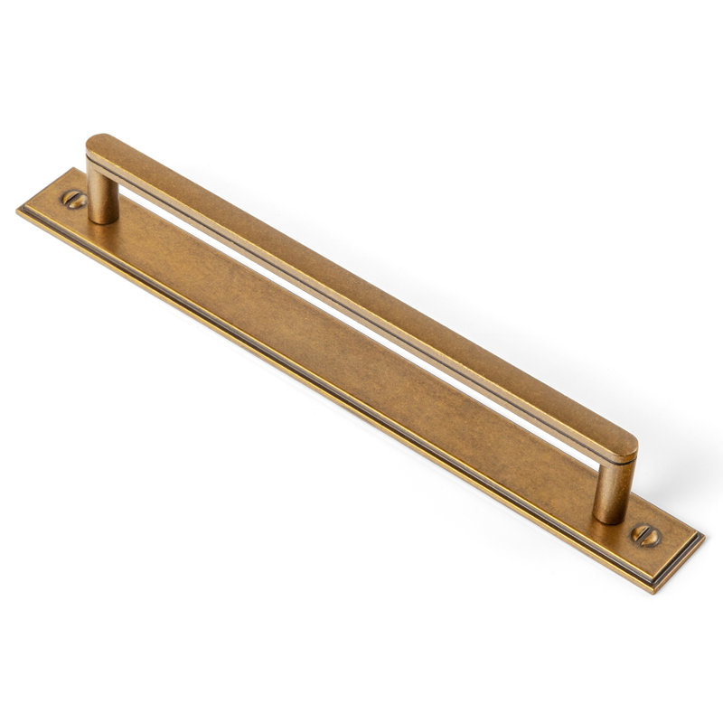 Ensemble de poignées robustes pour barre avec panneau (G015), 7 3/5", Laiton antique
