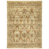 Hand Knotted Wool Area Rug in Camel And Ivory