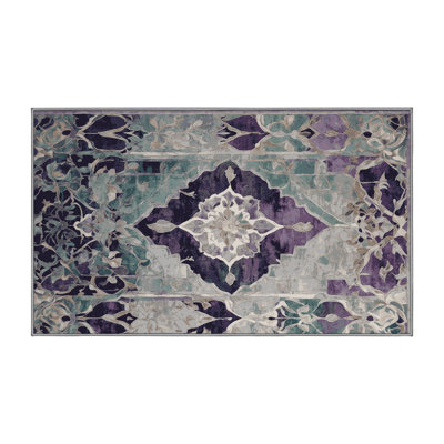 Machine Washable Gray Area Rug