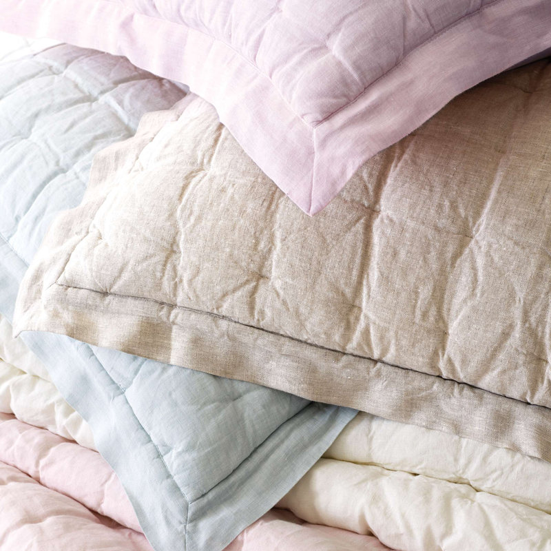 Lush Linen Puff Sham, Standard, Sky
